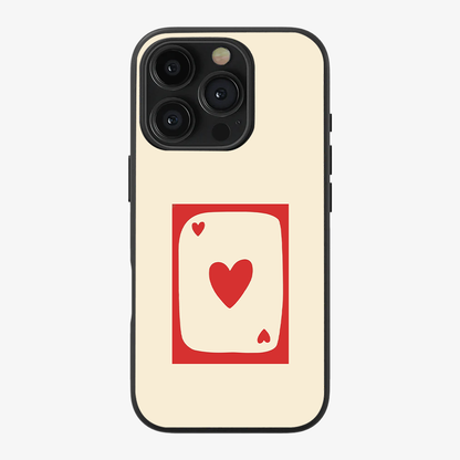 Beige Heart Card Phone Case Anti Yellow Silicone Case