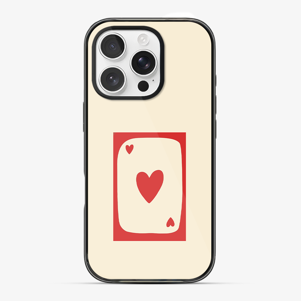 Beige Heart Card Phone Case Hard 2.0 Case