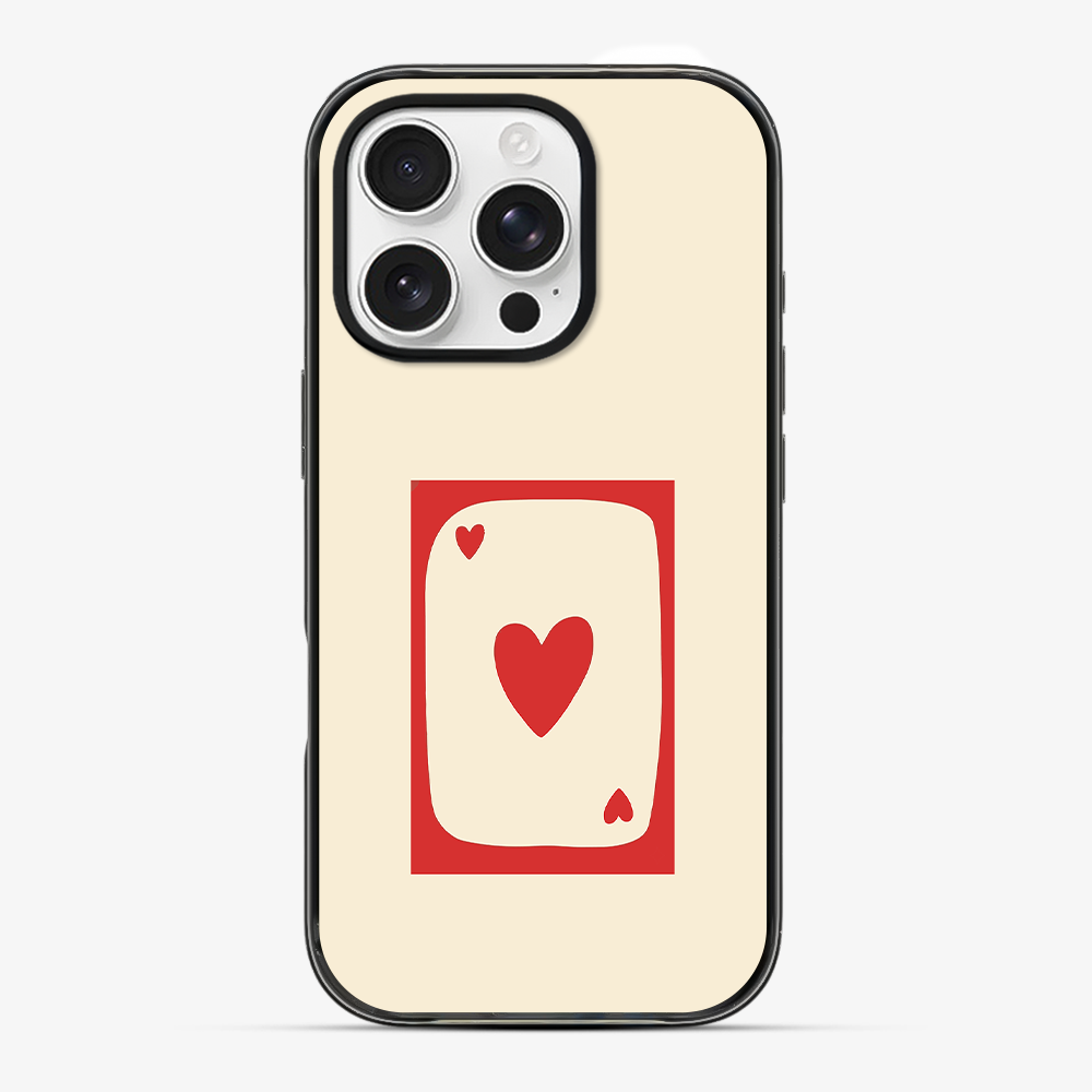 Beige Heart Card Phone Case Clear Silicone Case