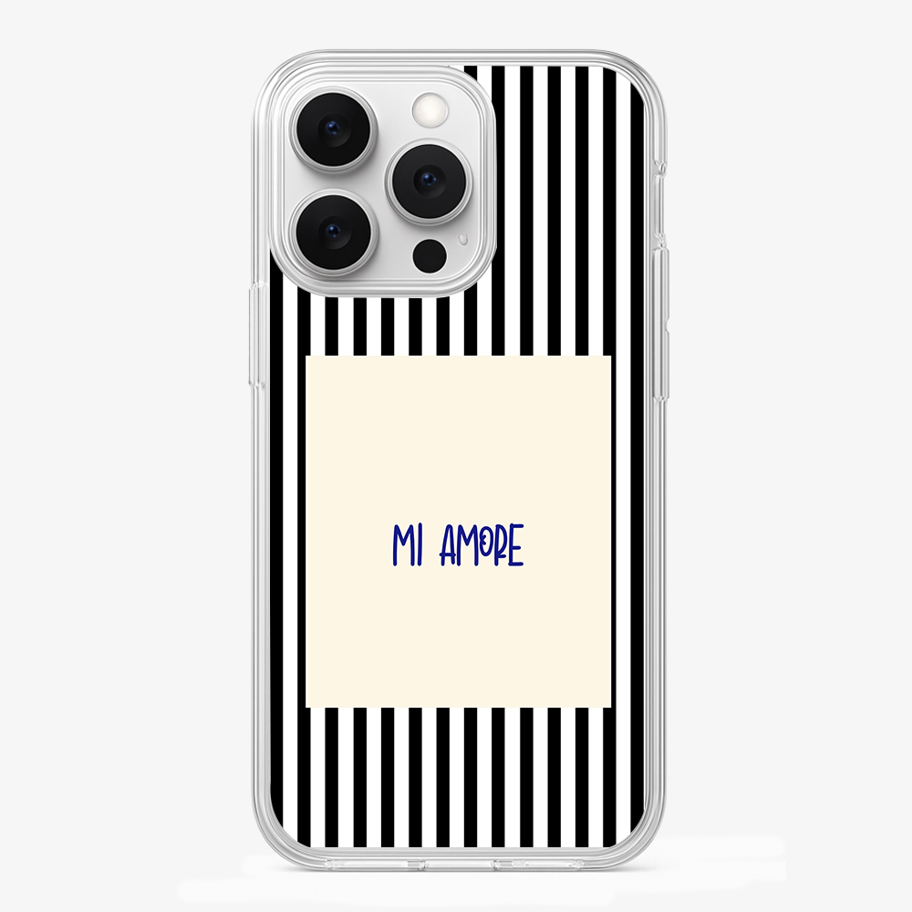 Mi Amore Black Phone Case Glass Case