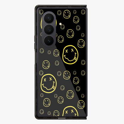 Smiley Black Samsung Z Fold Phone Case