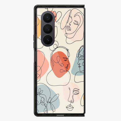 Art Design Face Samsung Z Fold Phone Case
