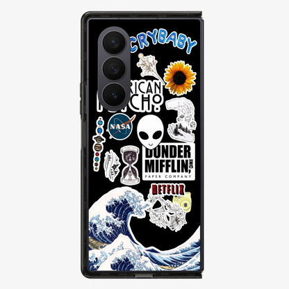 American Psycho | Netflix Sticker Samsung Z Fold Phone Case