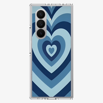 Blue heart Samsung Z Fold Phone Case