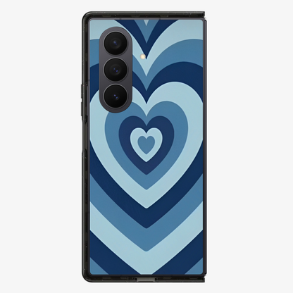 Blue heart Samsung Z Fold Phone Case