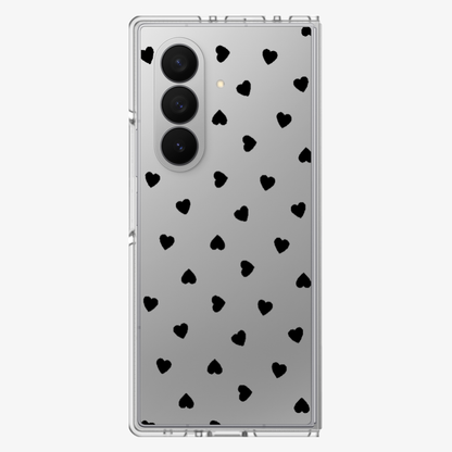 Black Heart's White Background Samsung Z Fold Phone Case