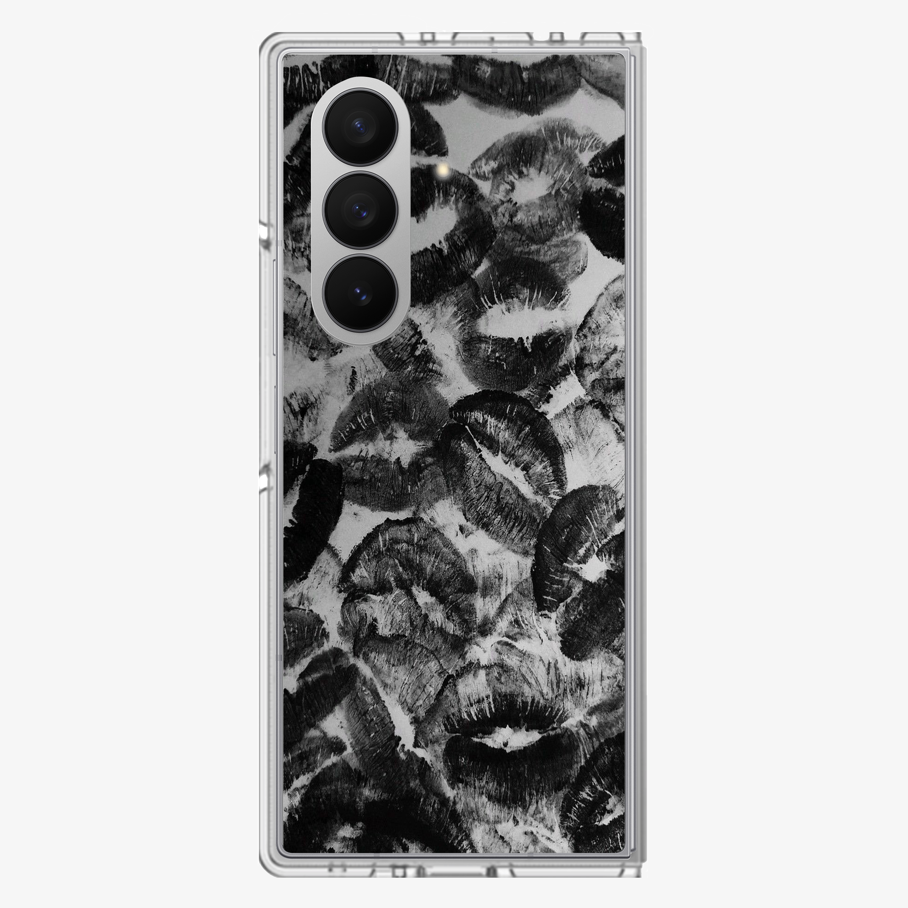 Black Lips Pattern Samsung Z Fold Phone Case