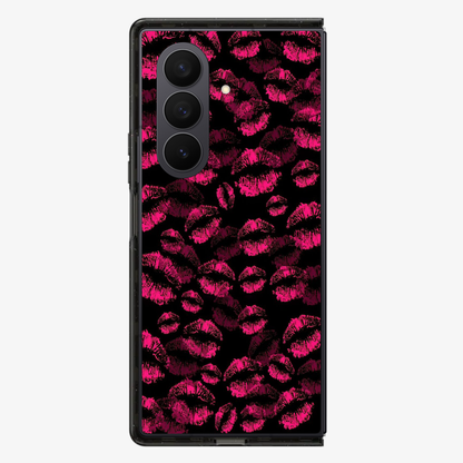 Pink Lips Pattern Samsung Z Fold Phone Case