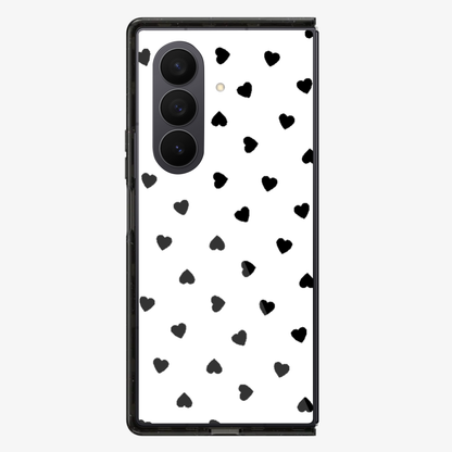 Black Heart's White Background Samsung Z Fold Phone Case