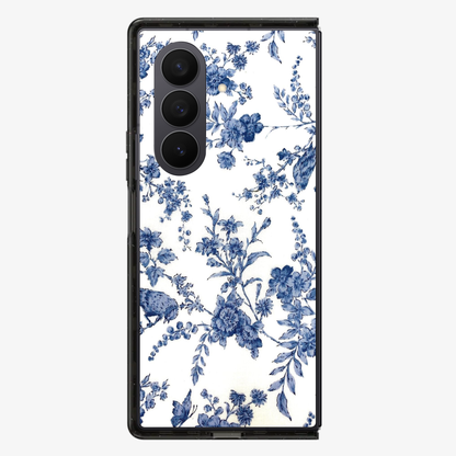 Blue Flowers Samsung Z Fold Phone Case