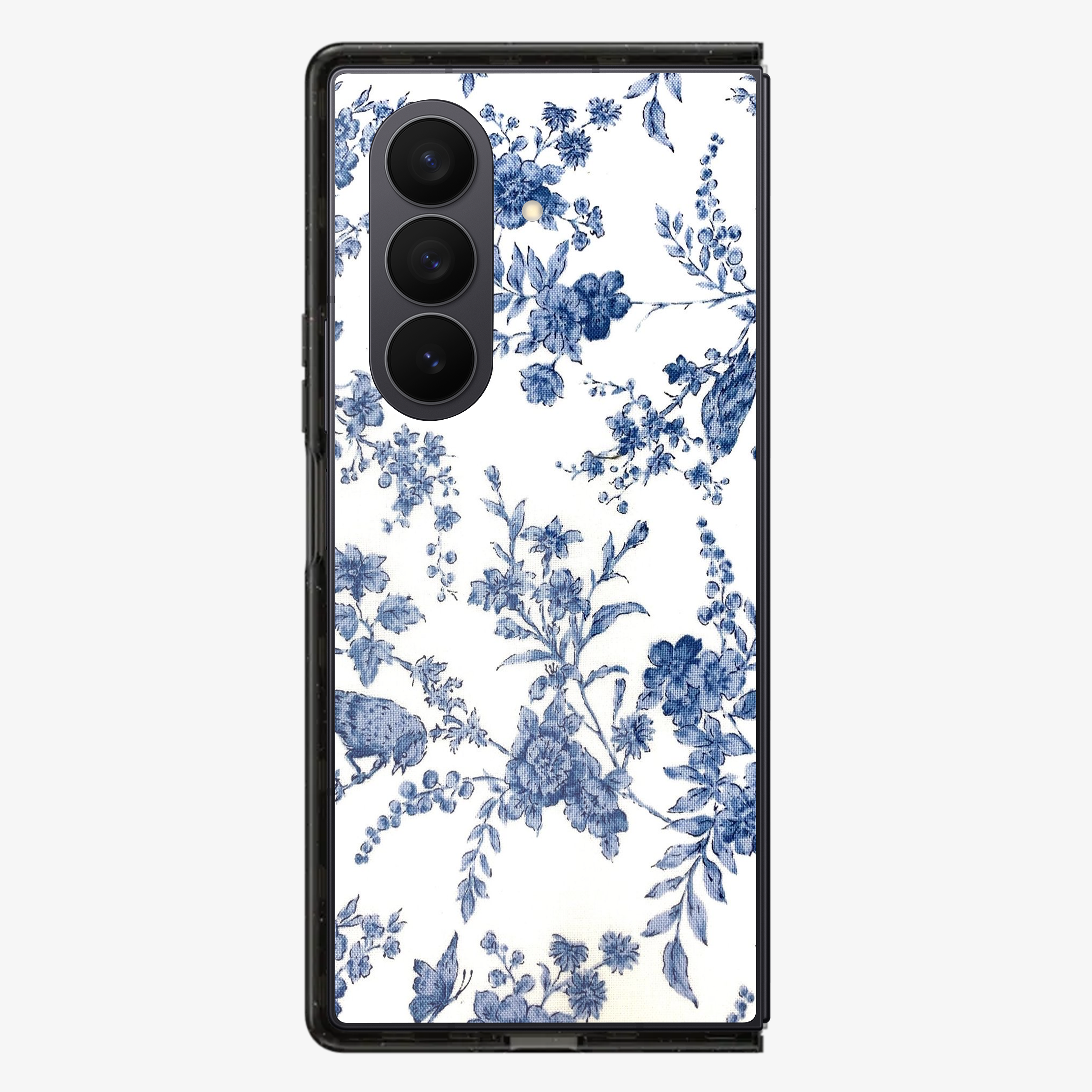 Blue Flowers Samsung Z Fold Phone Case