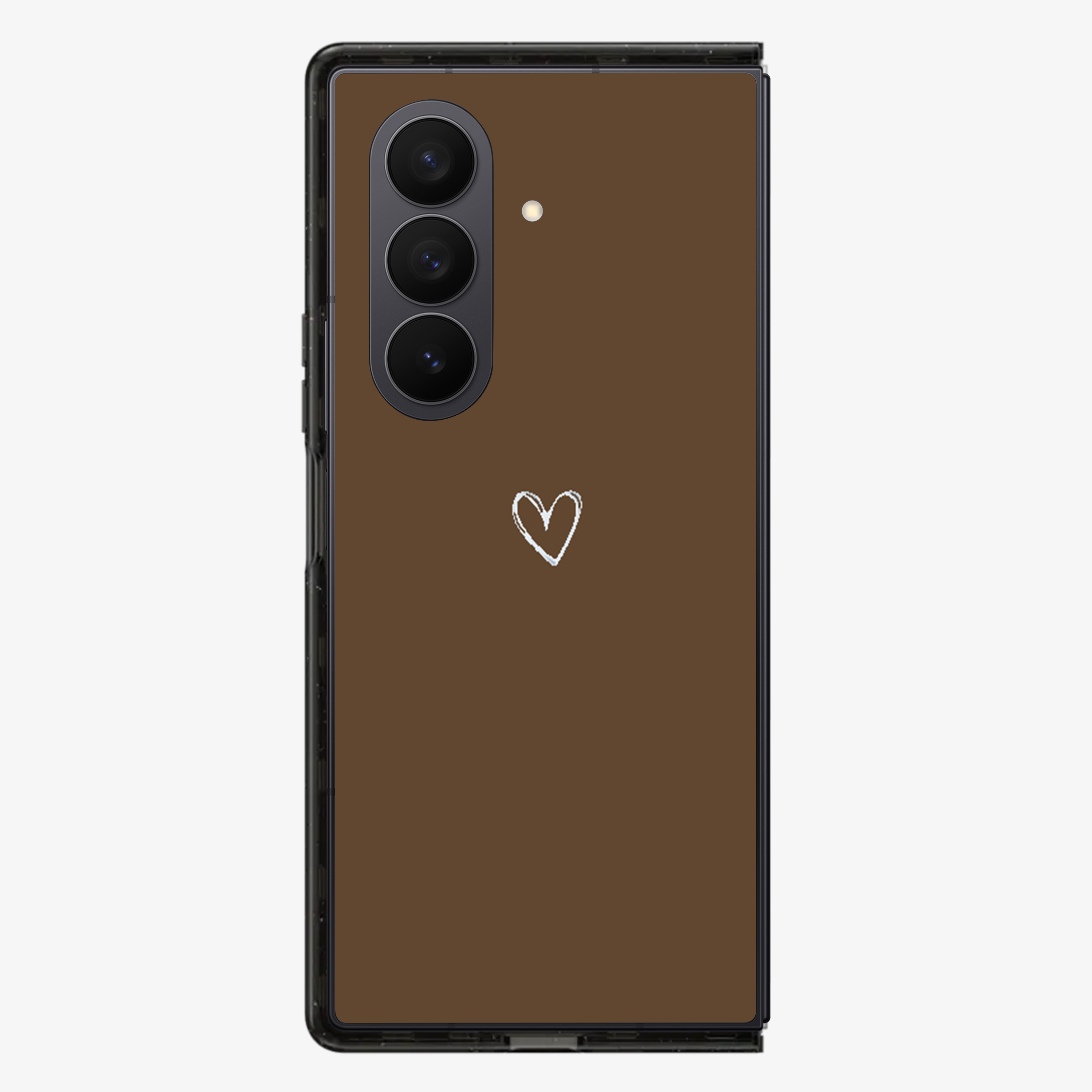 Brown Heart Samsung Z Fold Phone Case