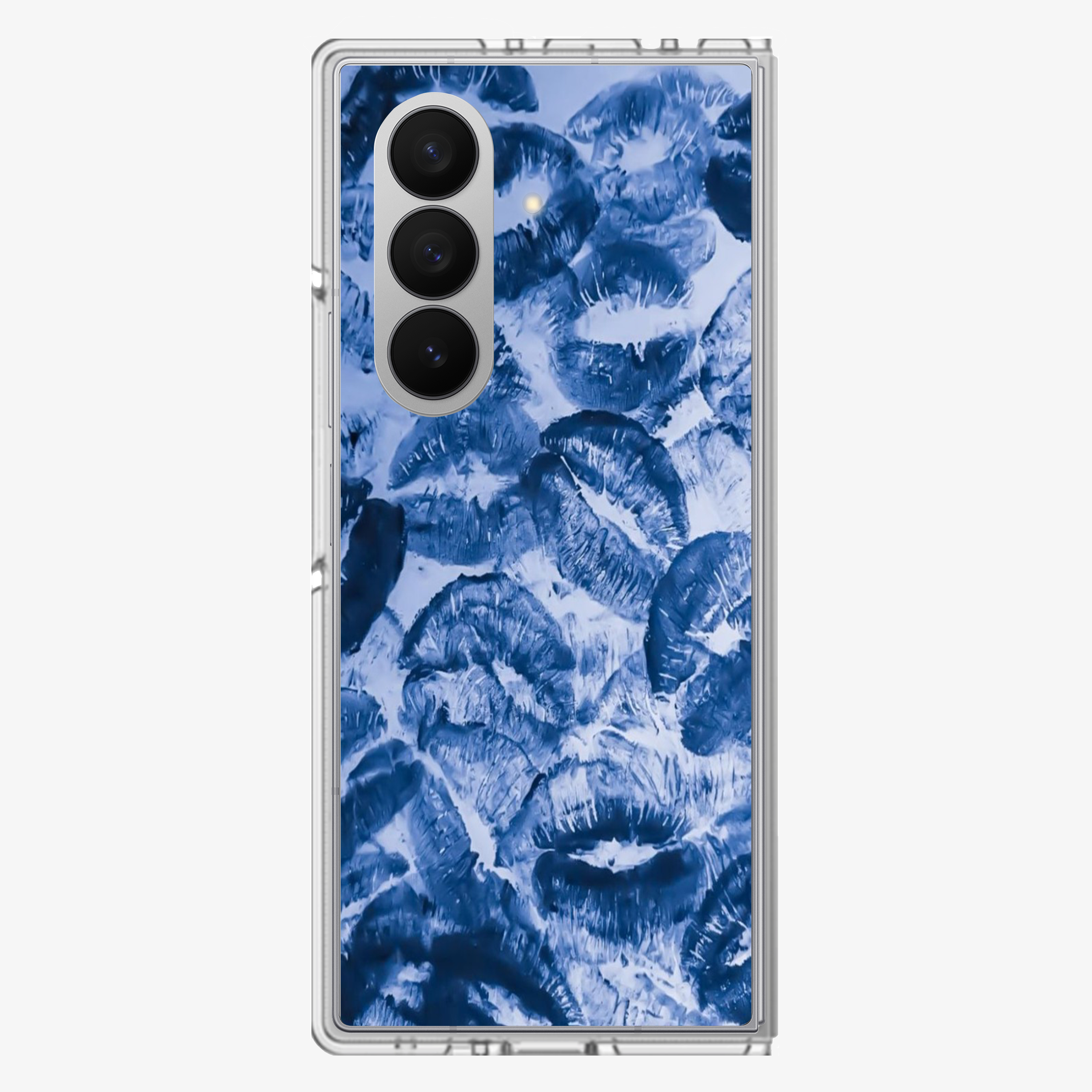 Blue Lips Pattern Samsung Z Fold Phone Case