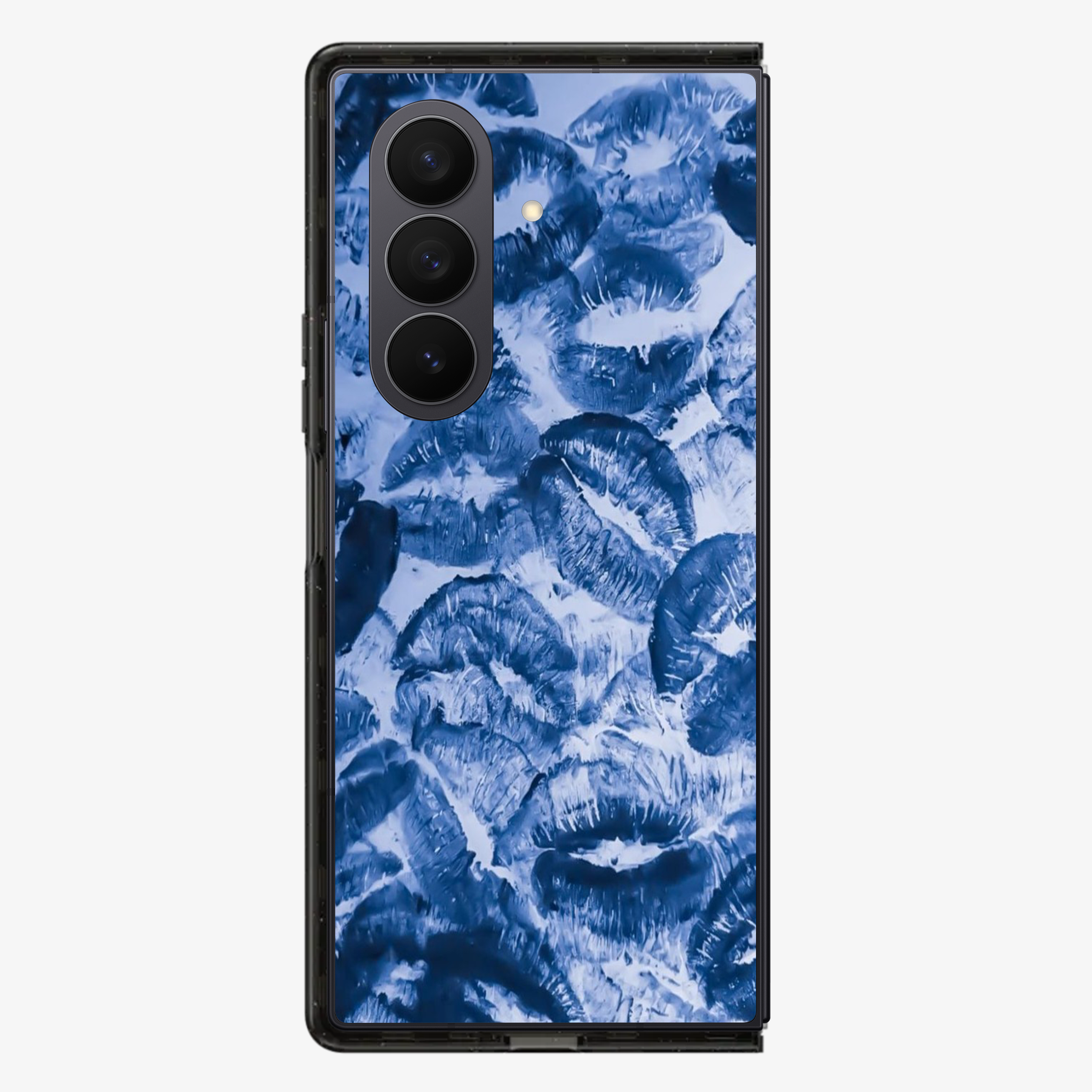 Blue Lips Pattern Samsung Z Fold Phone Case
